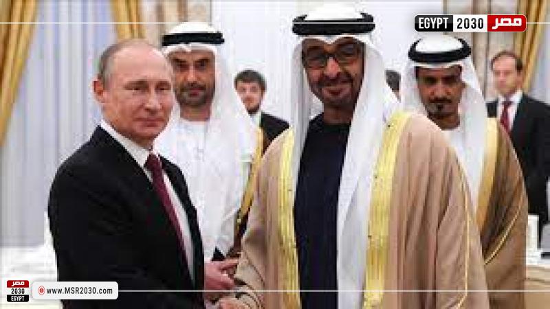 الرئيس الإماراتي مع نظيره الروسي بوتين 