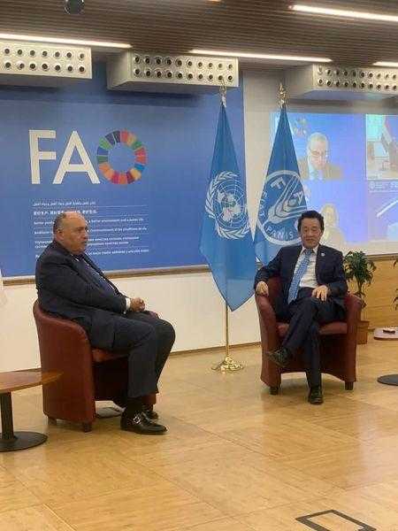 وزير الخارجية يلتقي مدير عام منظمة الأغذية والزراعة للأمم المتحدة «الفاو»
