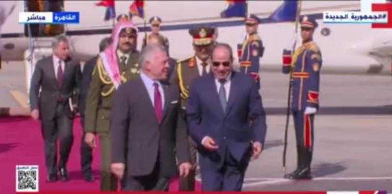بث مباشر.. السيسي يستقبل ملك الأردن عبدالله الثاني بمطار القاهرة