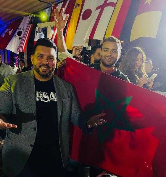 من داخل المدرجات.. رامي صبري يهنىء فريق المغرب بالفوز