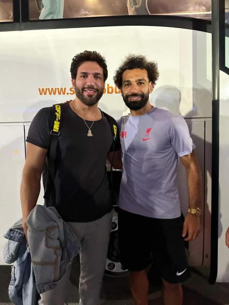 أحدث ظهور لـ حسن الرداد برفقة محمد صلاح