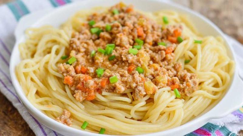 مكرونة بالريحان والثوم