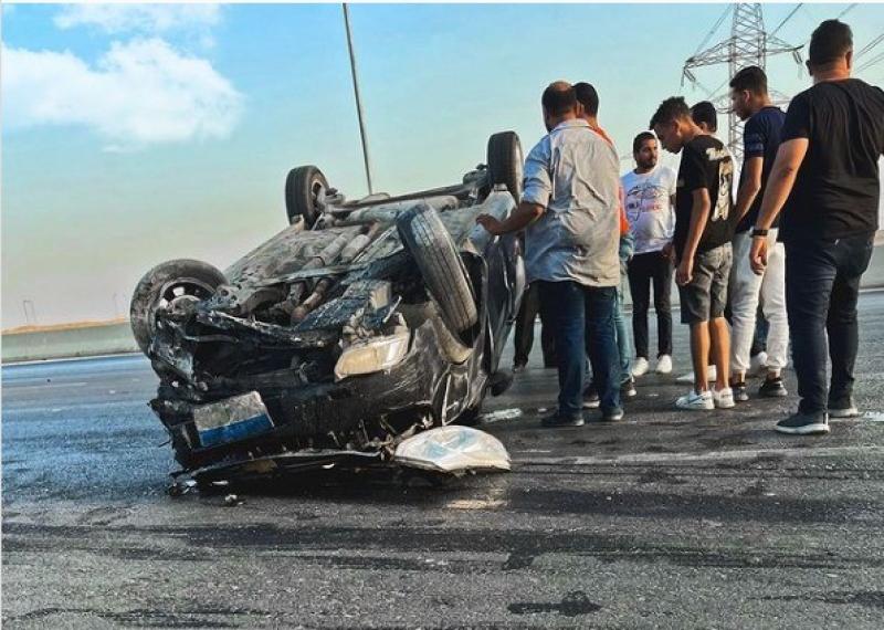 إصابة 5 في حادث انقلاب سيارة بالفيوم