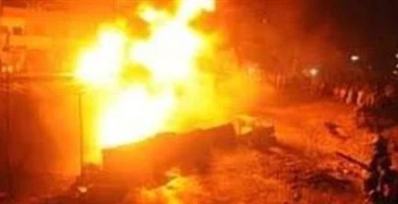 شاهد.. أول صور من انفجار ماسورة غاز أسفل كوبري بمدينة نصر