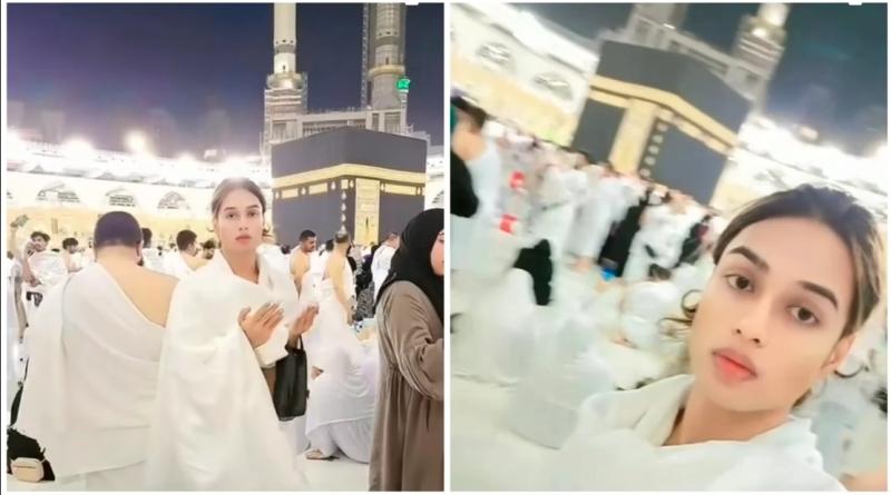 «فيديو صادم»| ظهور امرأة بدون حجاب أمام الكعبة يُثير ضجة.. ما القصة؟
