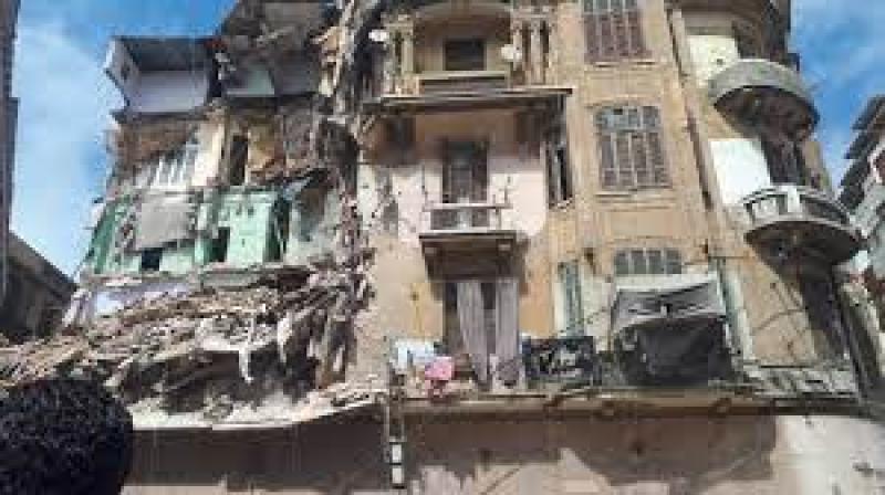 انهيار عقار بمحافظة الإسكندرية