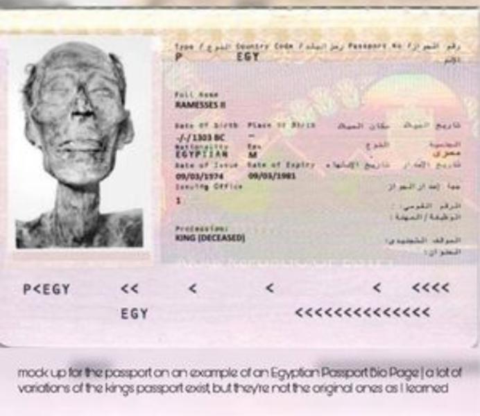 جواز سفر الملك رمسيس الثاني