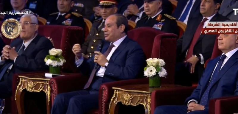 السيسي: «حاولوا يكسروا الشرطة علشان يضيعوا البلد».. فيديو