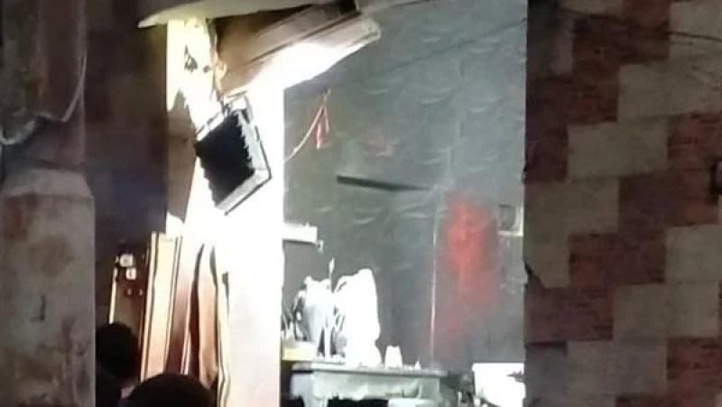 حريق هائل داخل محل تجاري ومصرع مسن وحفيدته بالمحلة