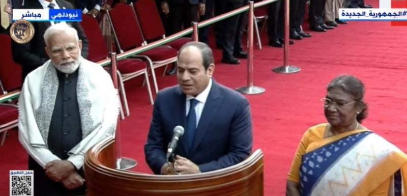 السيسي: شرف عظيم لي أن أكون في احتفالات يوم الجمهورية بالهند.. «فيديو»