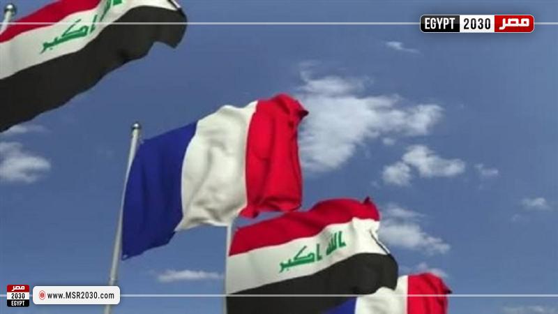 علم العراق وفرنسا 