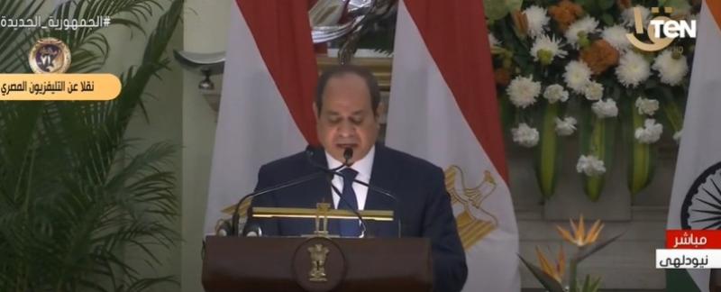 السيسي: مصر ترحب باستقبال المزيد من السائحين الهنود.. «فيديو»