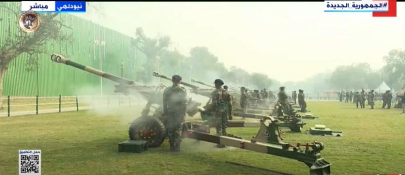 المدفعية الهندية تُطلق 21 طلقة ترحيبًا بالسيسي في احتفالات يوم الجمهورية.. «فيديو»