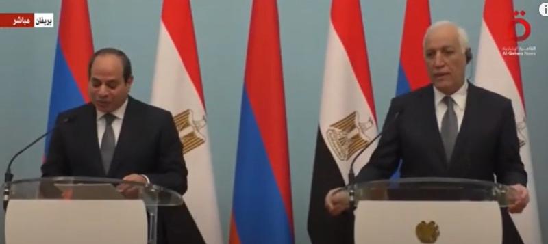 السيسي: زيارتي الحالية لأرمينيا تعكس مدى تقدير مصر للعلاقات المشتركة.. «فيديو»