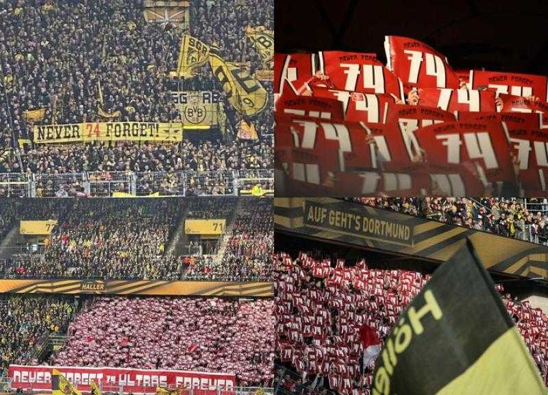 شاهد.. جماهير بروسيا دورتموند وفرايبورج يخلدان ذكرى شهداء الأهلي
