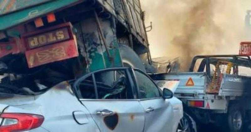 إصابة 12 في حادث أعلى الطريق الأوسطي بأكتوبر