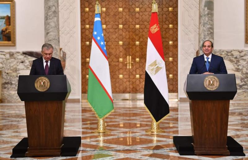السيسي ورئيس أوزبكستان 