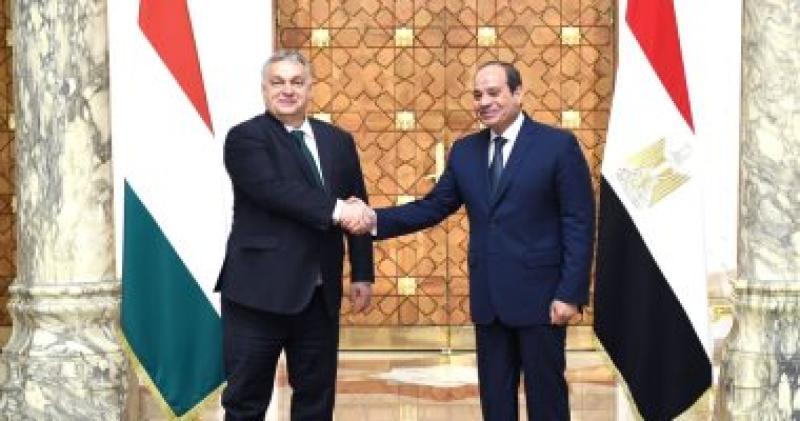 الرئيس عبد الفتاح السيسي يستقبل الرئيس المجري ڤيكتور أوربان