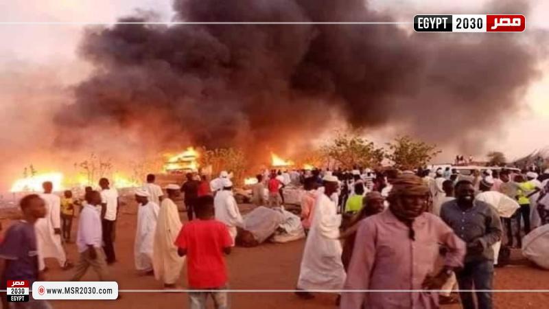 النيران تلتهم المنازل في السودان