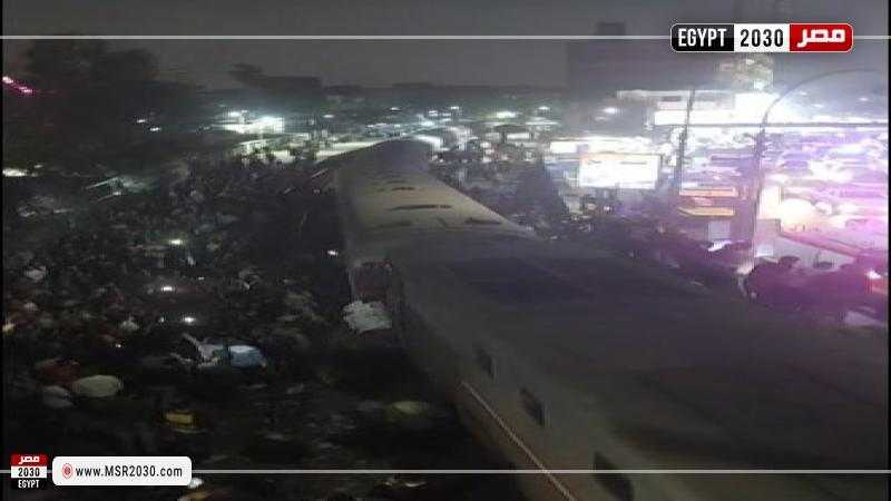 النيابة العامة تعاين موقع حادث خروج قطار قليوب عن مساره