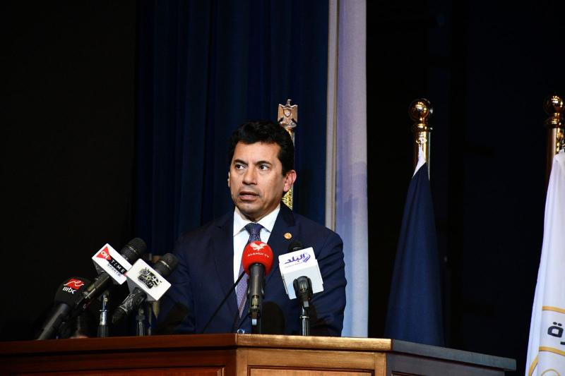 وزير الرياضة يشهد المؤتمر الصحفي  باستضافة مصر أولى بطولات سلسلة كأس العالم للخماسي  2023