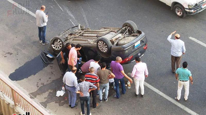  حادث انقلاب سيارة