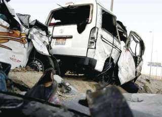 مصرع وإصابة 5 أشخاص في حادث تصادم على الطريق الصحراوي بسوهاج