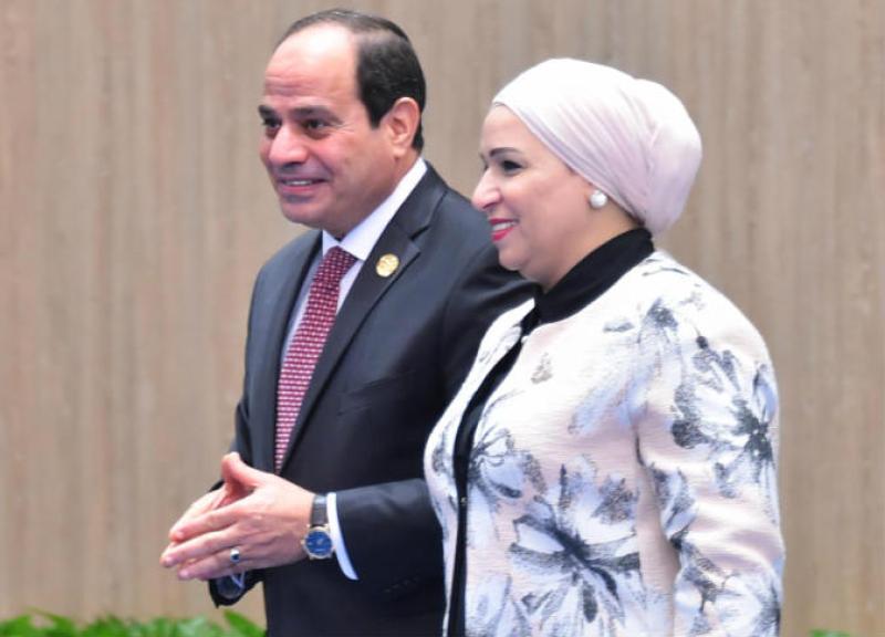 الرئيس السيسي وقرينته