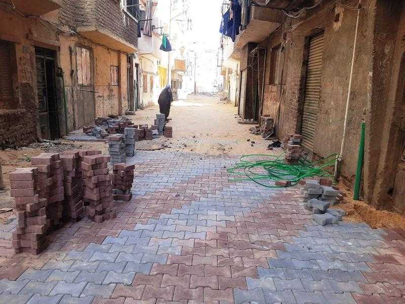 تطوير ورصف 14 شارع بالإنترلوك بفرعيات سيالة أولاد نصير بحي غرب سوهاج