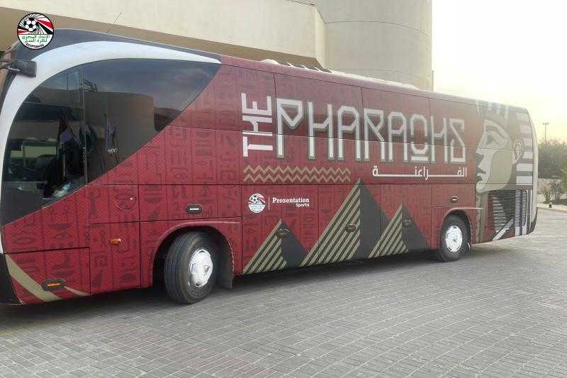تصميم فرعوني لأتوبيس منتخب مصر قبل مباراتي مالاوي