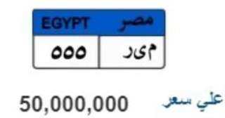 الداخلية تطرح لوحة سيارات مميزة تقترب من 2 مليون جنيه في مزاد علني