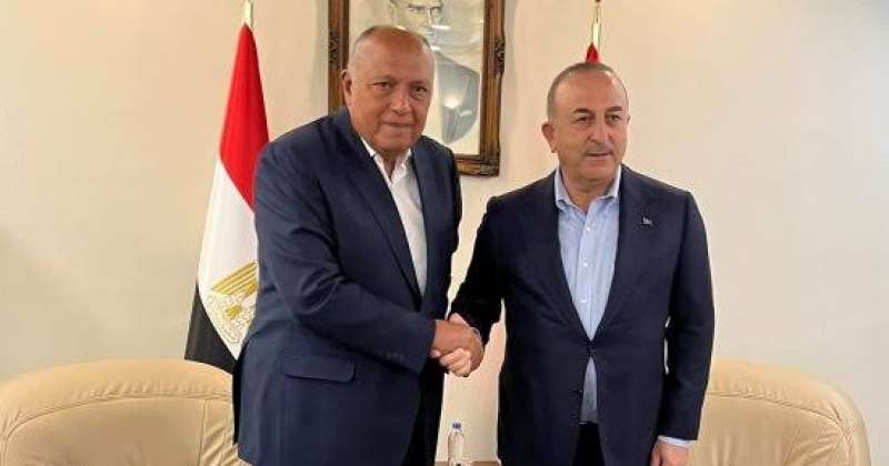 سامح شكري ووزير خارجية تركيا 
