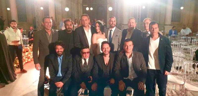 مصطفى قمر وهشام عباس والشاعري ومحي في عقد قران ابنة علاء عبد الخالق