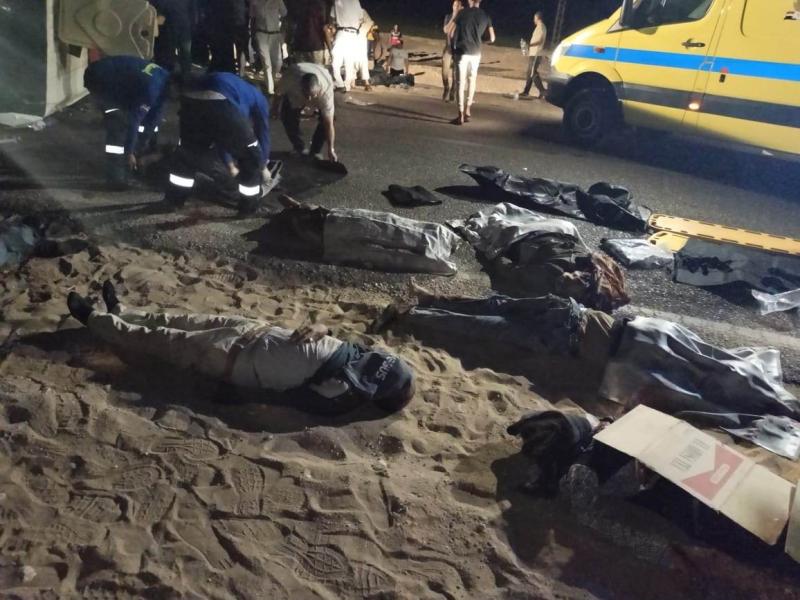 جانب من حادث الوادي الجديد