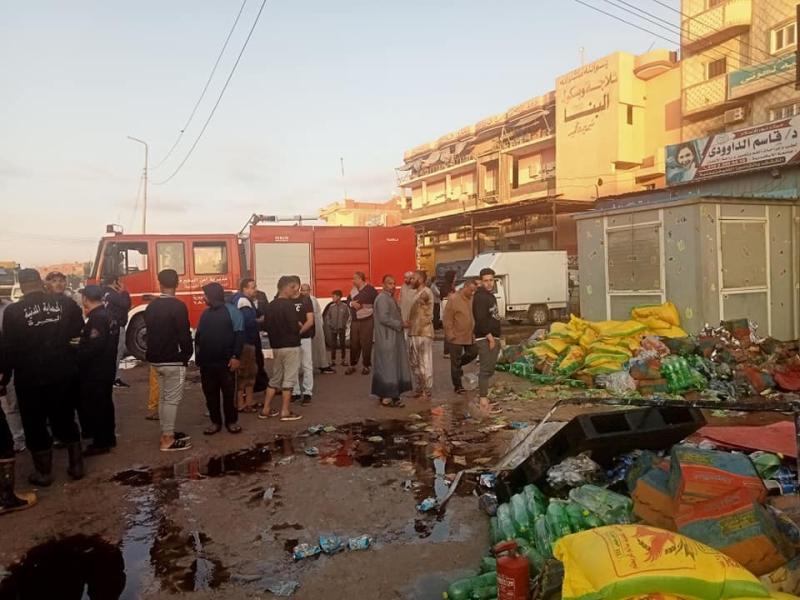 السيطرة على حريق هائل داخل مولين بالبحيرة دون إصابات