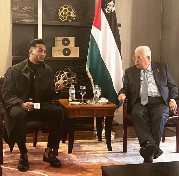 محمد رمضان ورئيس دولة فلسطين