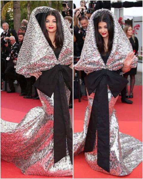 ”تشبه الكائنات الفضائية”.. إيشواريا راي بإطلالة مثيرة للجدل بمهرجان كان