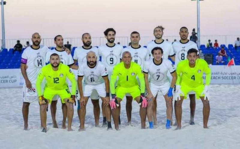 منتخب الشاطئية يواجه فلسطين في قبل نهائى كأس العرب اليوم