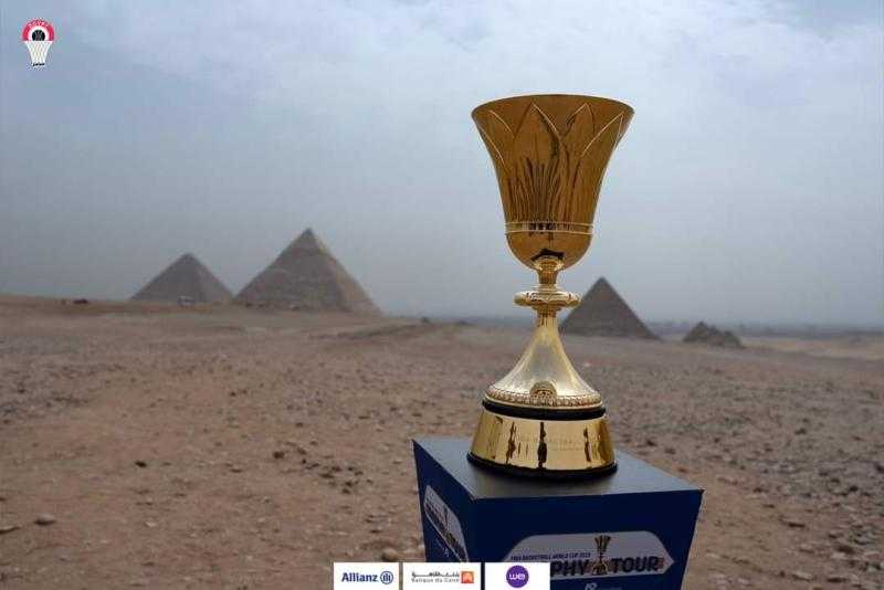 شاهد.. جولة كأس العالم لكرة السلة في الأهرامات