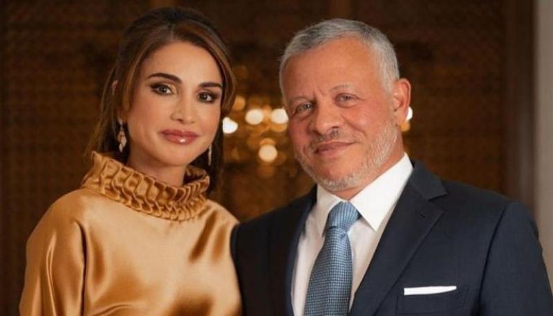 الملكة رانيا العبدالله والعاهل الأردني