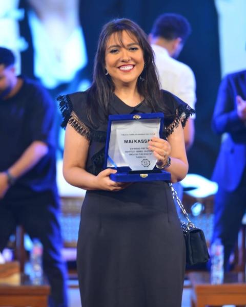 بعد تكريمها عن دورها في جعفر العمدة.. مي كساب تشكر الجمهور