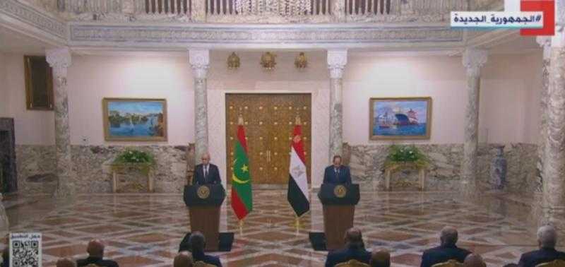 بث مباشر.. مؤتمر صحفي للرئيس السيسي ونظيره الموريتاني بقصر الاتحادية