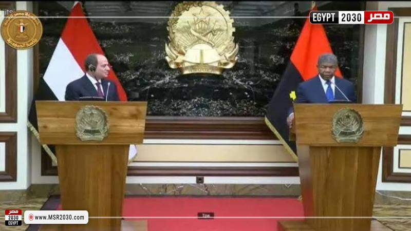 الرئيس المصري و الرئيس الأنجولي