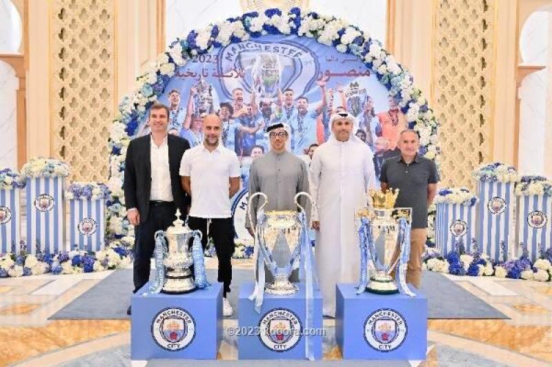 منصور بن زايد يستقبل جوارديولا بعد ثلاثية المان سيتي