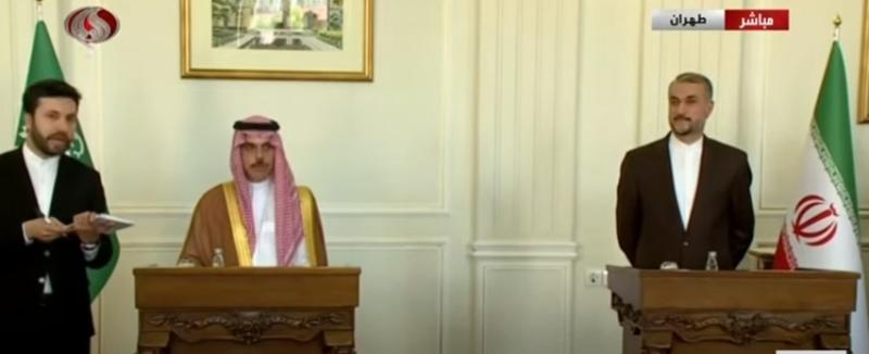 مؤتمر صحفي لوزير الخارجية السعودي ونظيره الإيراني