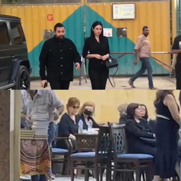 صفاء أبو السعود ودرة أول الحاضرين لعزاء والد أروى جودة بالحامدية الشاذلية