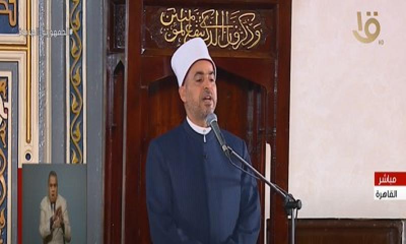 شاهد.. دعاء خطيب مسجد القوات الجوية لمصر خلال صلاة العيد بحضور السيسي