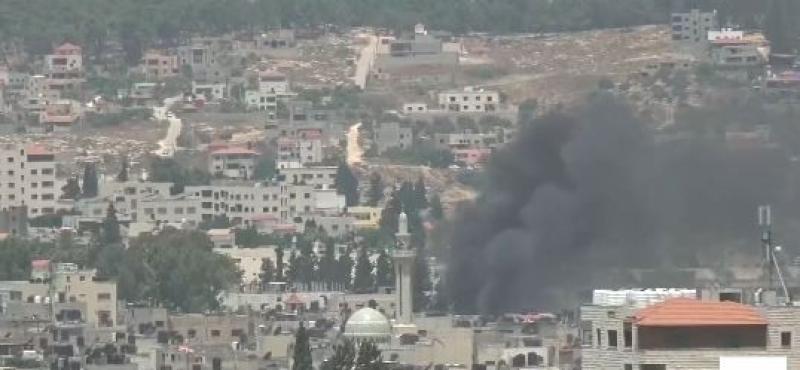مشاهد ترصد تصاعد الدخان من مخيم جنين.. «فيديو»