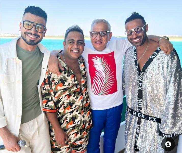 أحمد فهمي برفقة فريق عمل مستر إكس في أحدث ظهور