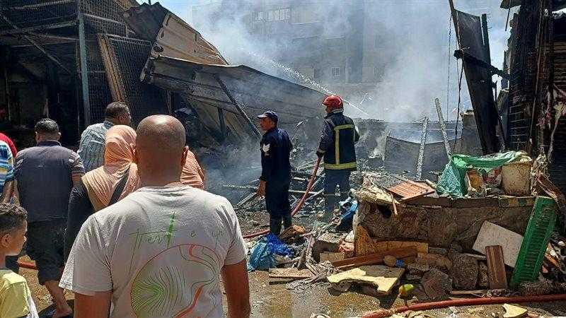 حريق في محل سمك بسوق المعمورة بالإسكندرية